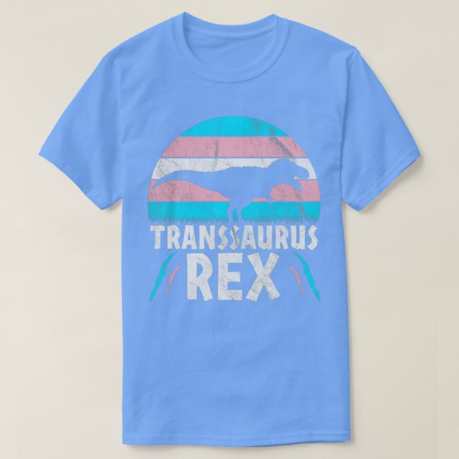 Camiseta Transsaurus Rex Trans Dinossaur Bandeira Transexua (Frente do Design)