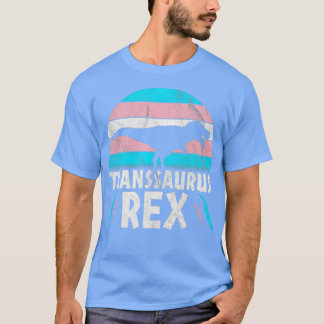 Camiseta Transsaurus Rex Trans Dinossaur Bandeira Transexua