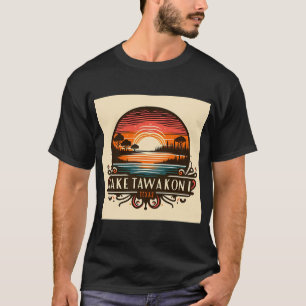 Camiseta Transtorno de Pesca OCFD Vintage Pôr do Sol Engraç