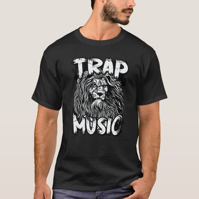 Camiseta Trap Music Lion Graphic Rap Hip Hop Techno R&B (Frente)