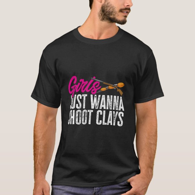 Camiseta Trap Shooting Just Wanna Shoot Clay Pigeon Shootin (Frente)