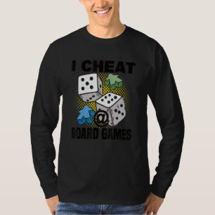 Camiseta trapacear em jogo de tabuleiro mesa jogador de tab