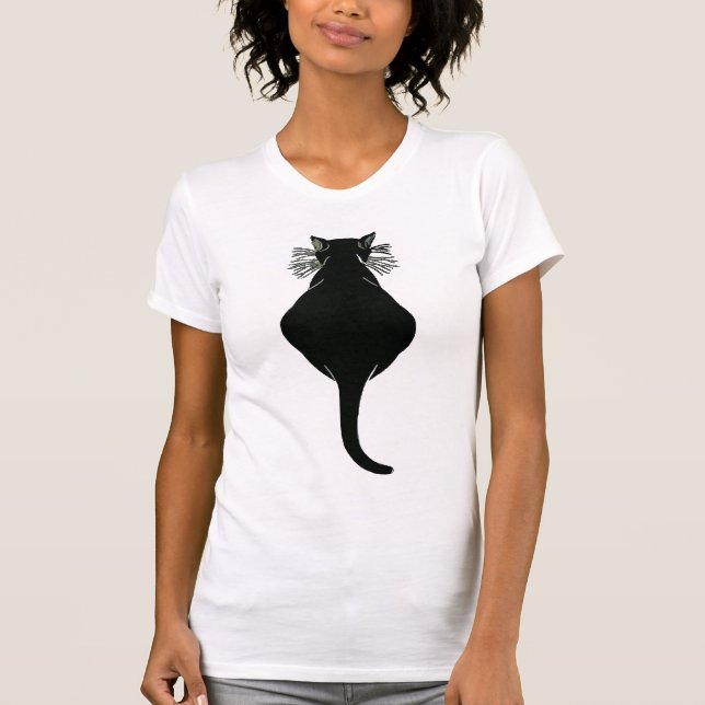 Camiseta traseira de gato preto (Frente)