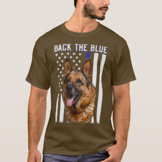 Camiseta Traseira do German shepherd Azul