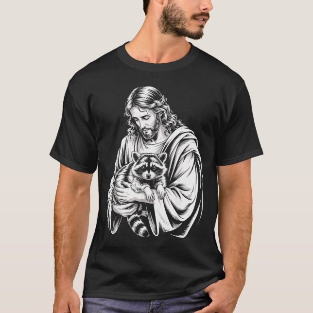 Camiseta Trash Panda Jesus Raccoon Trashed Racoon Animal Ra (Frente)