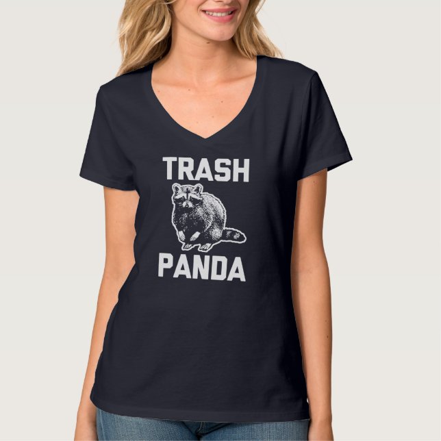 Camiseta Trash Panda tem piada dizendo sarcasmo animal racc (Frente)