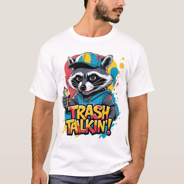 Camiseta Trash Talkin' Raccoon Street Art (Frente)