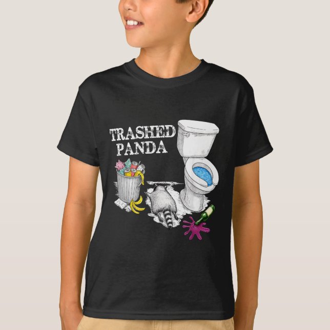 Camiseta Trashed Panda Drunk Racoon Party Animal Meme Funny (Frente)