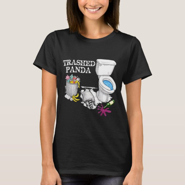 Camiseta Trashed Panda Drunk Racoon Party Animal Meme Funny (Frente)