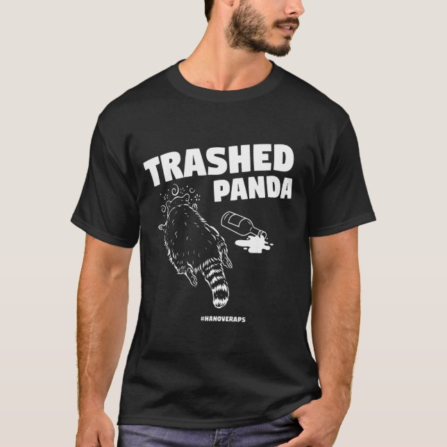 Camiseta Trashed Panda Drunken Raccoon Funny Meme  (Frente)