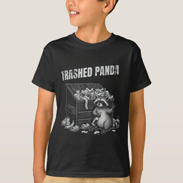 Camiseta Trashed Panda Funny Drunk Racoon Cool Animals Grap (Frente)