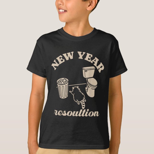 Camiseta Trashed Panda New Year Resolution Funny Drunk Racc (Frente)