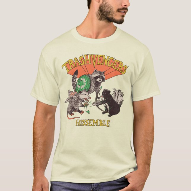 Camiseta Trashvengers Hissemble Animals Parody (Frente)