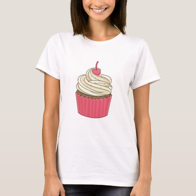 Camiseta Tratamento de Cupcakes Rosa (Frente)
