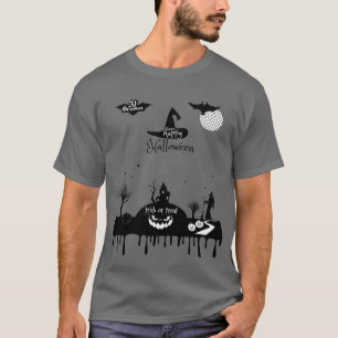 Camiseta Tratamento de Decoração de Halloween ou Monstro 
