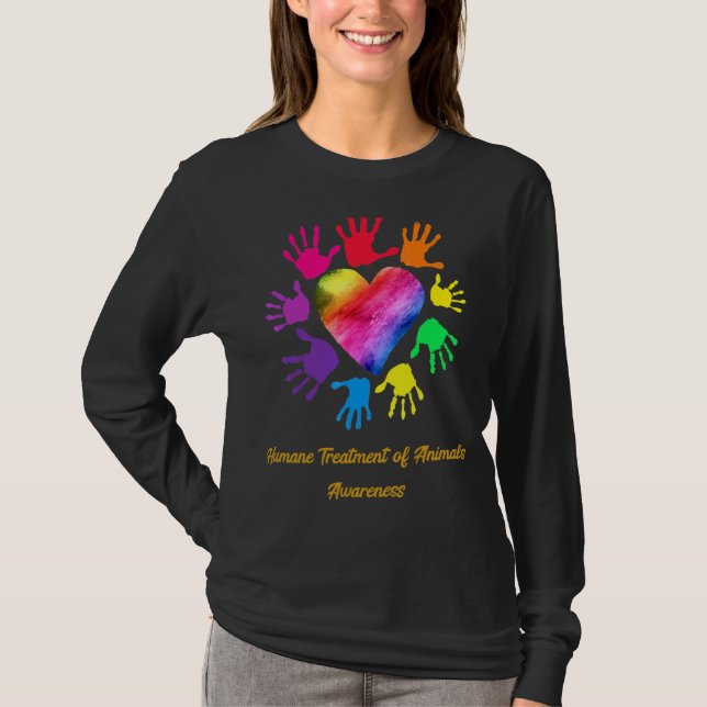 Camiseta Tratamento Humano Das Mãos De Sensibilização Dos A (Frente)