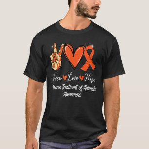 Camiseta Tratamento Humano de Animais Paz Amor Esperança La
