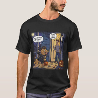 Camiseta Tratamentos Engraçados Do ouro Retriever Halloween