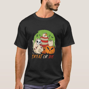 Camiseta Tratar Ou Morrer Engraçados Assassinatos De Gatos