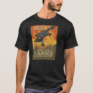 Camiseta Trate o em áspero juntam-se ao corpo do tanque dos