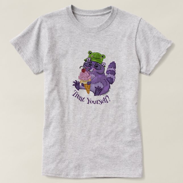 Camiseta Trate-Se, Roxo Roxo com Icecream (Frente do Design)