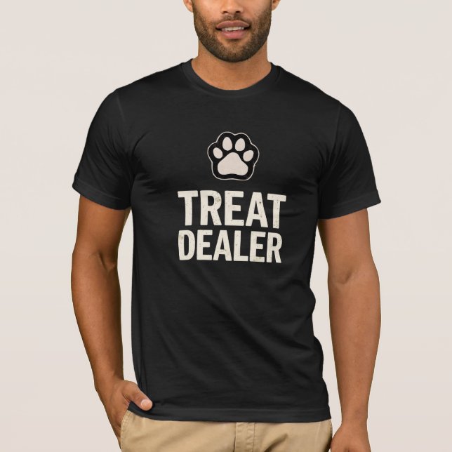 Camiseta Trate um amante engraçado de cães do Dealer (Frente)
