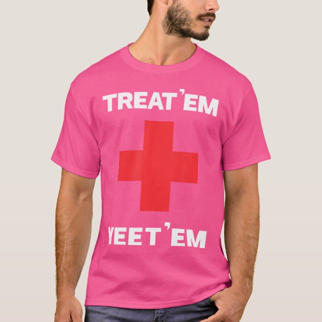Camiseta Tratem Em Engraçado Emt Gift Ems Paramedico Er (Frente)