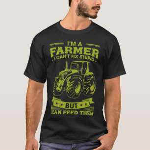 Camiseta Trator Agrícola Eu Sou Um Fazendeiro Eu Alimentar