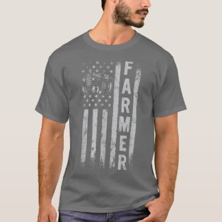 Camiseta Trator American Flag Patriotic Farmer far