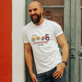 Camiseta Trator aquarela de aniversário do papai de qualque