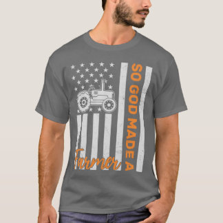 Camiseta Trator Bandeira Americana Amigos Fazendeiros