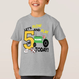 Camiseta trator de 5 de aniversário do 5º aniversário - 