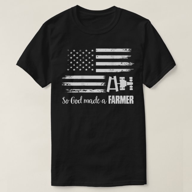Camiseta Trator De Bandeira Americano, Então Deus Fez Uma C (Frente do Design)