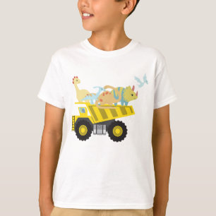 Camiseta Trator de dinossauro divertido e bonito de volta à