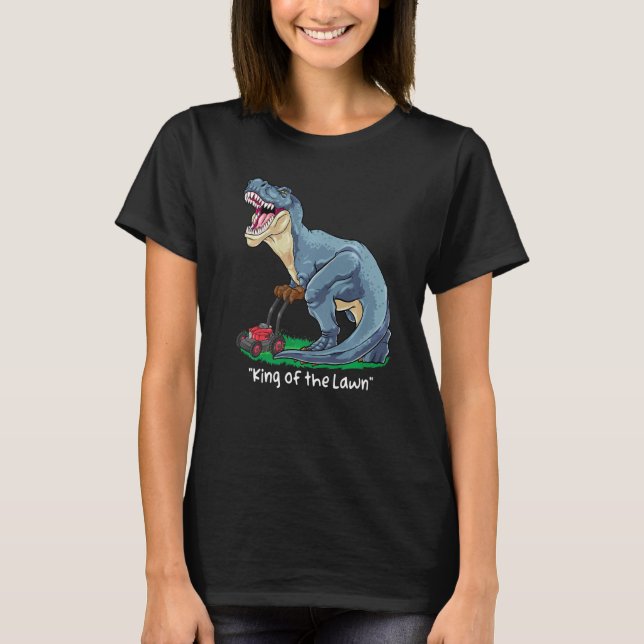 Camiseta Trator de Jardineiro Dinossauro do Lewn Mower Rex (Frente)