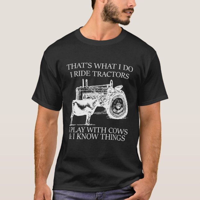 Camiseta Trator de Vaca Angus É O Que Eu Faço 2 (Frente)