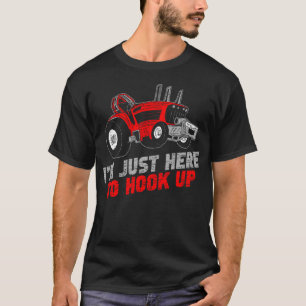 Camiseta Trator Engraçado Puxando ESTOU AQUI SÓ PARA CONECT
