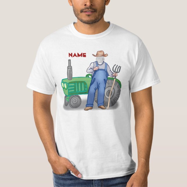 Camiseta Trator Fazendeiro Rosto (Frente)