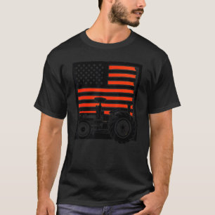 Camiseta Trator patriótico venenoso em uma bandeira fazenda