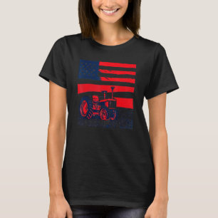 Camiseta Trator patriótico venenoso em uma bandeira fazenda