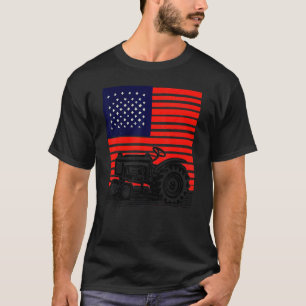 Camiseta Trator patriótico venenoso em uma bandeira fazenda