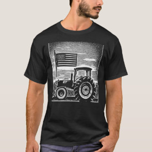 Camiseta Trator patriótico venenoso numa fazenda - Fla Amer