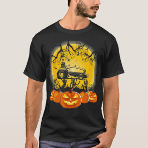 Camiseta Trator Puxando Pumpkin Halloween