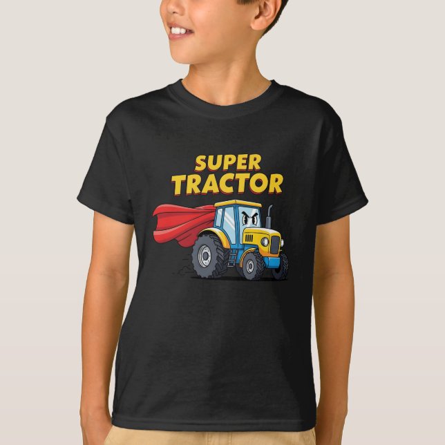 Camiseta Trator Super-Herói Divertido  (Frente)