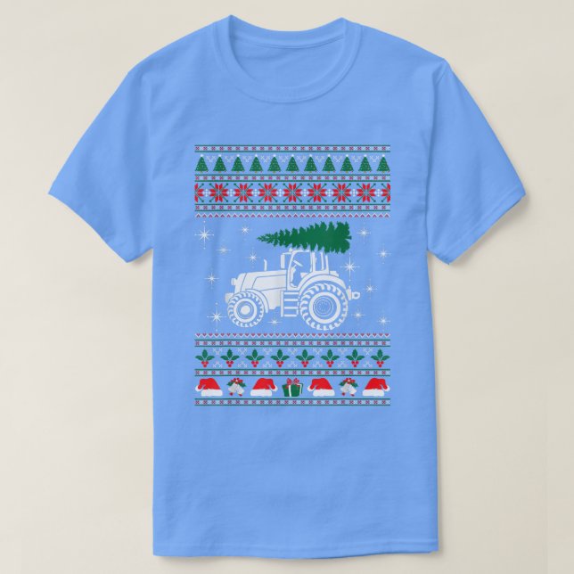 Camiseta Trator Ugly Christmas Sweater T (Frente do Design)