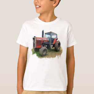 Camiseta Trator vermelho de Massey Ferguson no campo