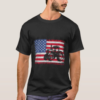 Camiseta Tratores agrícolas Bandeira dos EUA Presente Patri