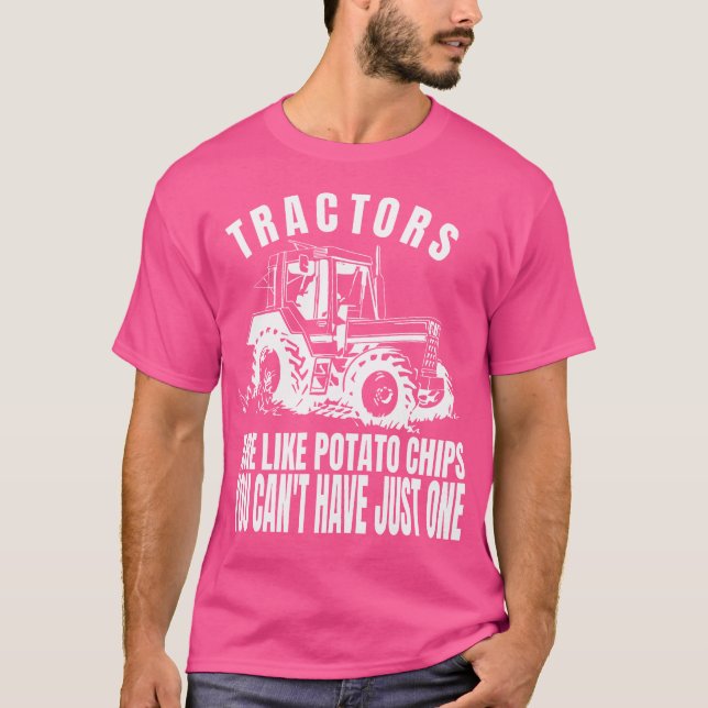 Camiseta Tratores São Como Batatas Fritas Trator Engraçado (Frente)