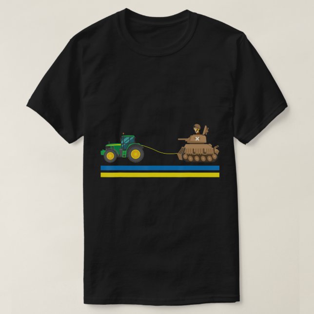 Camiseta Tratores sobre Tanques Ucrânia Eu levo a Ucrânia (Frente do Design)