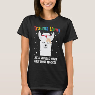 Camiseta Trauma de Llama Enfermeira Fofa Roupa de Enfermage